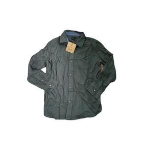 Boys‎ Green Collard Shirt Bixby Nomad Green Stripes M 8-10 Youth H71
